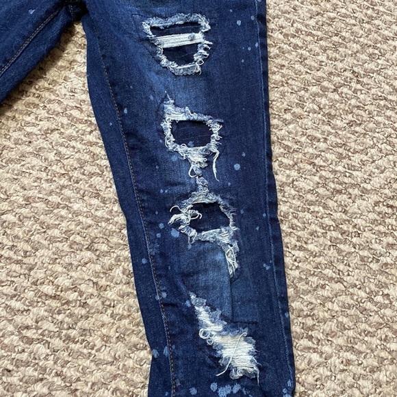 VIP Jeans Distressed Bleach Spots Skinny Jeans Size Girls 12 - Picture 5 of 9